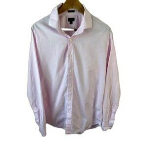 J Crew Shirt Mens L Pink Ludlow Button Up 120s 2 Ply Long Sleeve Cotton/Linen